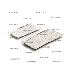 Ensemble de 2 plateaux de service rectangulaires de différentes tailles en aluminium pour le thé et le café à vendre - Product Image 6