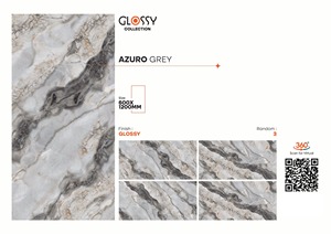 Carreaux vitrifiés en porcelaine grise Azuro de qualité supérieure 2x4 pieds 600x1200mm Carreaux de sol muraux à finition brillante polie et émaillée - Product Image 2