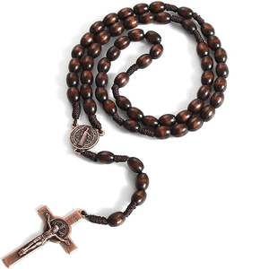 Multicolor <b>Wood</b> <b>Beads</b> Saint Prayer with Nativity Centerpiece Cord Rosary for Kids from india manufacturer - Product Image 3