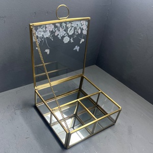 Boîte de rangement pour bijoux, boîte organisateur, boîte imprimée avec finition en laiton - Product Image 1