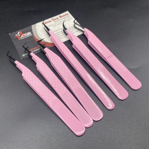 ขนตาปลอมแบบตะขอไฟเบอร์90องศาสำหรับต่อขนตาปลอมสีชมพูสำหรับเด็ก - Product Image 2