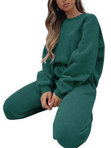 Streetwear mujer 100% algodón chándal de invierno al por mayor último diseño alto 2 piezas Plain Jogging Wear Luxury Logo chándal - Product Image 2