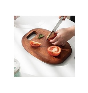 Tabla de cortar de cocina de madera de acacia natural con mango y artesanía de la India producto de Venta caliente muestra gratis - Product Image 3
