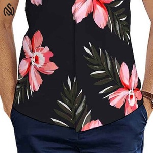 Chemises de plage pour hommes Chemises hawaïennes formelles respirantes boutonnées décontractées imprimées sur mesure - Product Image 6