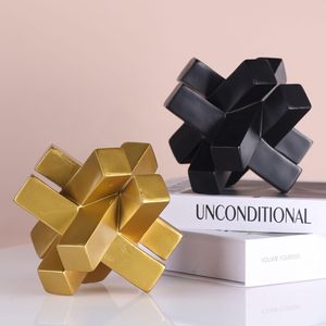 Modern <b>Gold</b> Knot <b>Statue</b> a striking minimalist sculpture designed to bring contemporary elegance to any space - Product Image 2