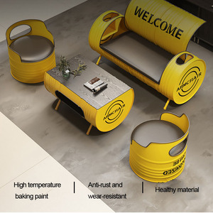 Mỹ sáng tạo thùng dầu thẻ ghế <span class=keywords><strong>sofa</strong></span> thanh trà sữa cửa hàng đàm phán phòng chờ công nghiệp gió <span class=keywords><strong>sofa</strong></span> Bàn cà phê kết hợp - Product Image 5