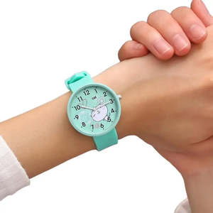Montre à quartz unisexe de luxe avec bracelet en acier inoxydable durable, design mignon de petit chat, mouvement mécanique, montre cadeau, boîte de luxe - Product Image 1