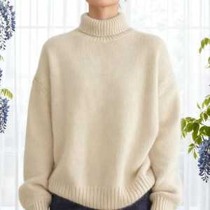 เสื้อสเวตเตอร์แขนยาวผ้าขนแกะแคชเมียร์หนาพิเศษแบบลำลอง100% ฤดูใบไม้ร่วงฤดูหนาว - Product Image 4