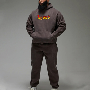 Basique Hommes/Femmes 2 pièces/ensembles hiver survêtements sweat à capuche pantalon écologique respirant Gym Fitness hauts Joggers vêtements de sport - Product Image 1