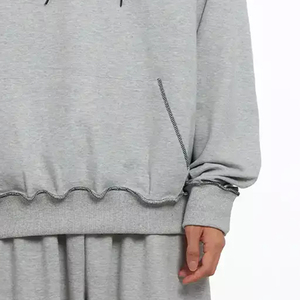 Sweat à capuche pour homme de haute qualité pour les acheteurs en gros avec cordon de serrage pour la capuche / Couleur unie avec logo personnalisé Conception à manches longues - Product Image 4