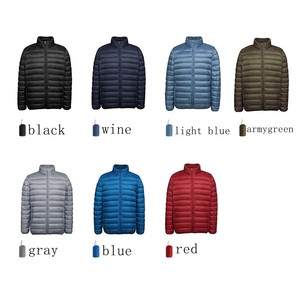 Veste d'hiver ultra-légère pour hommes avec col montant coupe-vent en tissu mat et manteau à plumes Vêtements chauds portables - Product Image 3