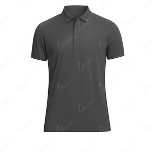 100% hombres de algodón peinado ropa cómoda para Polos manga corta Golf personalizado para camisetas de polo Color sólido diseño liso - Product Image 3