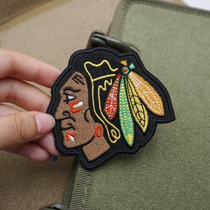 ป้ายปักลายโลโก้ทีมทีมฮ็อกกี้น้ำแข็งชิคาโกแผ่นป้ายพวงกุญแจสำหรับเสื้อผ้าหมวกเป้พลอยเทียม - Product Image 2