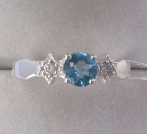 Anillo de Plata de Ley 925 para Mujer con Gemas Shah, Joyería Fina, Topacio Blanco Azul Suizo Natural, Corte para Compromiso, Platino Principal - Product Image 1