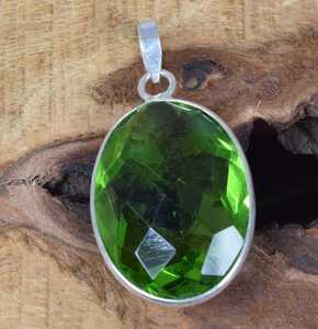 Pendentif en argent sterling 925 avec péridot vert et pierres précieuses fait à la main Bijoux fins Pendentifs et breloques pour femmes - Product Image 2