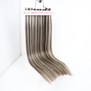 Extensiones de cabello de cinta de alta calidad de lujo Premium en color 60ASH + 1C estilo recto hecho de cabello humano de Vietnam - Product Image 1