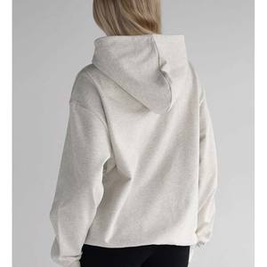Venta al por mayor personalizado 100% algodón mujeres sudaderas con capucha de manga larga sudadera de yoga con cuello alto y logotipo frontal invierno esencial - Product Image 3
