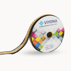 Lujo tradicional metálico onda patrón decorativo encaje ajuste 17mm poliéster oro cobre bronce plata mezcla brillante elegante rollo - Product Image 5