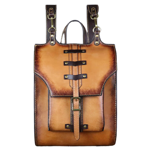 Mochila de cuero multiusos de lujo Unisex de tendencia superior Correa desmontable Cómoda mochila impermeable de Estilo Vintage Bolsas - Product Image 1