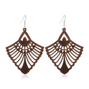 Boucles d'oreilles lustre gravées au laser en laiton vintage Fournisseur en gros avec options personnalisées pour B2B - Product Image 5