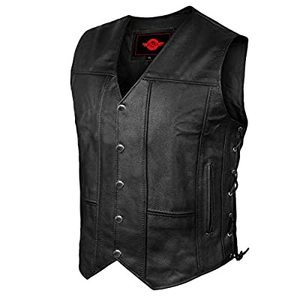 Sports Men Fashion High Quality Leather Motorbike Vest Outdoor Leather Winter Vest <b>Motorcycle</b> Custom Style Vest - Product Image 4