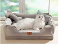 Lit pour animaux de compagnie en velours orthopédique de luxe