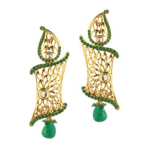 Kriaa Chapado en oro Kundan Chandelier Pendientes Moda Dangler 1305038 - Product Image 1