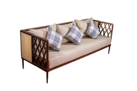 Ensemble de canapés modulaires en bois de frêne pour intérieur et extérieur, avec coussins de siège et oreillers en polyester, idéal pour les espaces de vie et de salle à manger, design moderne pour hôtels.