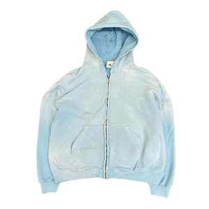 2024 fabricant personnalisé haute qualité 100% coton sweat à capuche en détresse déchiré conception avec fermeture éclair broderie automne impression à capuche - Product Image 6