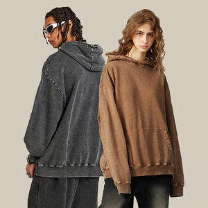 Custom High Quality Tie-Dye Acid-Washed Old <b>Hoodie</b> <b>Dark</b> <b>Grey</b> Printed Embroidered Hooded Sweatshirts for <b>Men</b> Women ODM Supply - Product Image 3