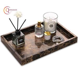 Bandeja de servicio de mármol marrón hecha a mano de la mejor calidad Última llegada Hotel Restaurante Platos y platos de desayuno Calidad plateada - Product Image 1