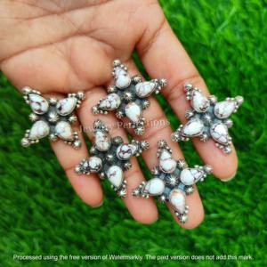 Anillos de Plata con Baño de Plata y Piedras Preciosas Naturales, Estilo Bohemio, Diseño de Caballo Salvaje, Hechos a Mano, de Moda, ODM - Product Image 5