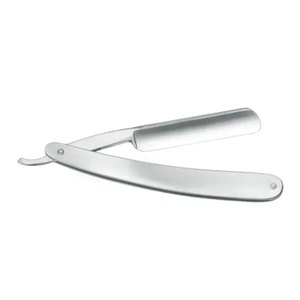 Maquinilla de afeitar de peluquero de borde recto de acero inoxidable, maquinilla de afeitar recta plegable, cuchillas reemplazables de un solo borde aptas para todos los dobles - Product Image 1