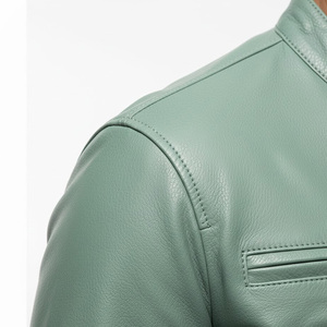 Veste de moto en peau de mouton pour hommes fournisseur de gros d'usine personnalisé OEM vêtements d'extérieur chauds élégants et durables en cuir de motard vêtements d'hiver - Product Image 5