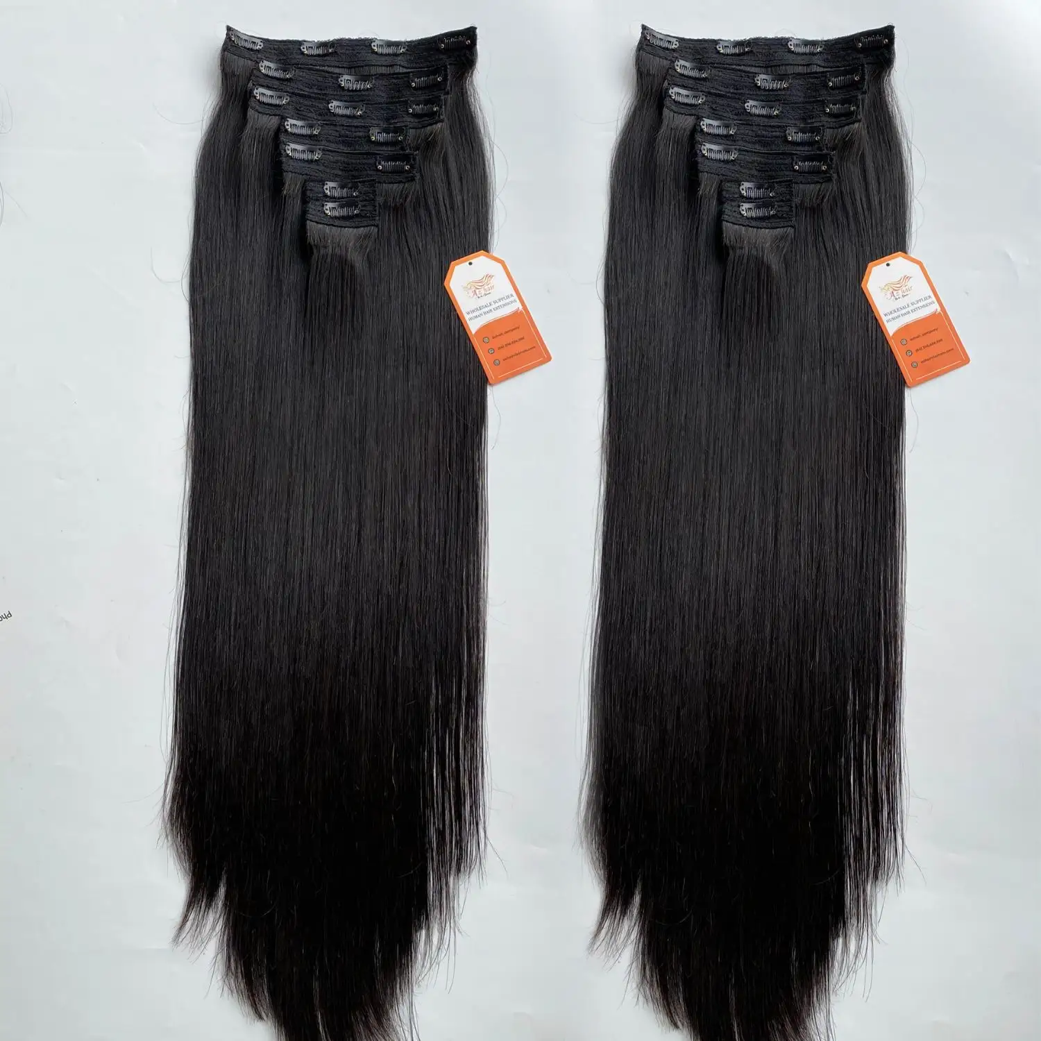 Klip rambut manusia Vietnam warna alami ekstensi rambut panjang hingga 40 inci harga terbaik