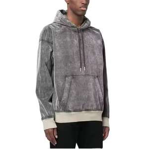 เสื้อฮู้ดสำหรับผู้ชายผ้าฝ้าย100% โอเวอร์ไซส์สไตล์วินเทจโอเวอร์ไซส์ - Product Image 2