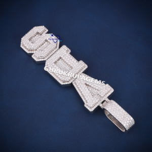 จี้เพชรรูปตัวอักษร VVS แนวฮิปฮอป925ทำจากเงินสเตอร์ลิงจี้เพชรแบบสั่งทำ - Product Image 4