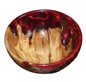 Bol de nourriture classique en bois et résine Design rond fait à la main Idéal pour les desserts Soupes Ustensiles de cuisine élégants pour un repas élégant - Product Image 1