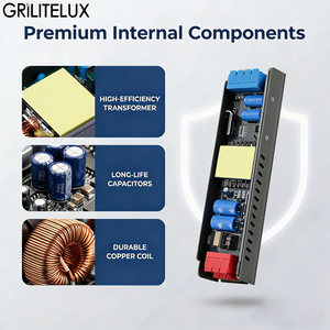 ไดร์เวอร์ LED บาง IP20 100-250V AC ไปยัง DC 12V 24V แหล่งจ่ายไฟสลับ60W 100W 200W 300W 400W 500W สำหรับแถบ LED - Product Image 6