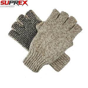Men's SUPREX ENTERPRISES Wool Knitted Fingerless Ragg Gloves for Lining Touchscreen Needle Detection Cold Resistant Warm - Product Image 2