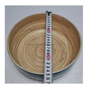 Ensaladera de bambú hecha a mano natural de primera elección minimalista, cuenco de bambú para servir, utensilios de cocina, venta al por mayor, hecho en Vietnam - Product Image 3