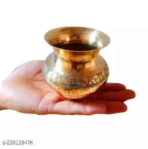 คาลาชฮินดูทำจากทองเหลืองสำหรับใช้ในบ้านสำนักงานพิธีทางศาสนางานฝีมือโลหะแบบหรูหรา - Product Image 2