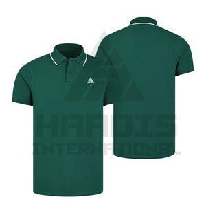 Cool couleur unie col montant Polo t-shirt décontracté à manches courtes mince t-shirt formel polos pour hommes - Product Image 1