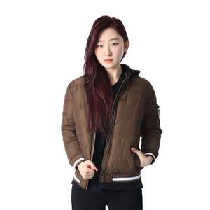Factory Wholesale Winter Women's Customizable Zippered Jacket Breathable Quilted Outerwear with Woven Style and Hooded <b>Padding</b> - Product Image 1