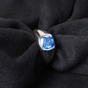 Anillos de Plata de Ley 925 de Primera Calidad para Hombre, Diseño Geométrico con Piedras de Topacio y Circonio, Chapado en Oro y Rodio, Joyería con Incrustaciones - Product Image 2