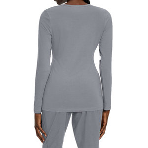Chemisier médical pour femme de haute qualité, manches longues, en jersey tricoté Spandex/Polyester, pour usage hospitalier, couleurs et logo personnalisables, sans coutures - Product Image 6