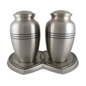 Recién llegado, urna de Metal duradero dorado, almacenamiento de cenizas de compañero más vendido para parejas, ataúd funerario para cremación - Product Image 3