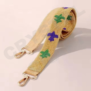 Orange Customizable White Gold Seed Bead Bag Straps 'Hook Em Horns' <b>Fashionable</b> <b>Accessory</b> Beaded Purse Strap - Product Image 6