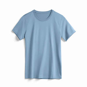 T-shirt pour homme en coton personnalisé 180G à manches courtes ample de haute qualité T-shirts lourds pour hommes et femmes Bleu - Product Image 1