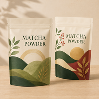Sachets d'emballage de poudre de matcha directement de l'usine, avec logo personnalisé, résistants à l'humidité, de qualité alimentaire, sacs à fond plat pour lait et aliments pour animaux de compagnie